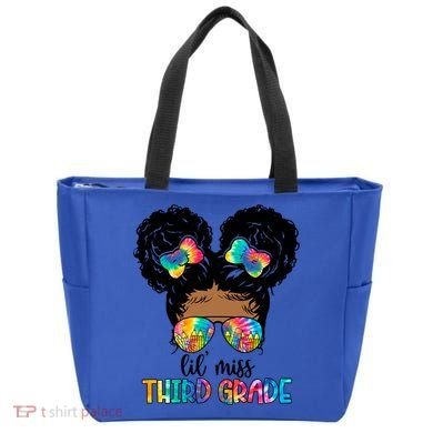 Lil Miss Third Grade Messy Bun Tie Dye African Afro Gift Tote Bag