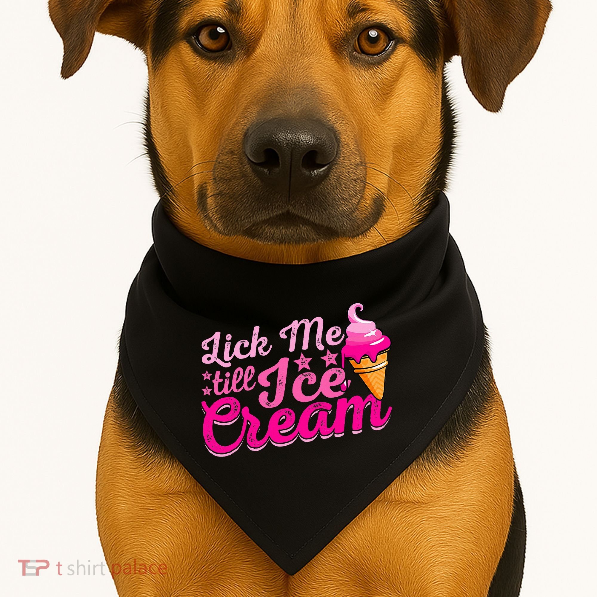 Lick Me Till Ice Cream Funny Ice Cream Love USA-Made Doggie Bandana