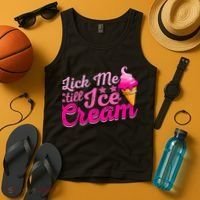 Lick Me Till Ice Cream Funny Ice Cream Love Tank Top thumb 4