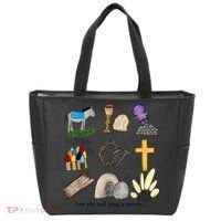 Let Me Tell You A Story He Is Risen Jesus Easter Christian  Tote Bag thumb 0