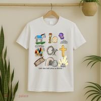 Let Me Tell You A Story He Is Risen Jesus Easter Christian  T-Shirt thumb 2