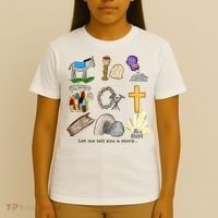 Let Me Tell You A Story He Is Risen Jesus Easter Christian  T-Shirt thumb 4
