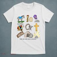 Let Me Tell You A Story He Is Risen Jesus Easter Christian  T-Shirt thumb 5