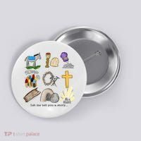 Let Me Tell You A Story He Is Risen Jesus Easter Christian  Button thumb 0