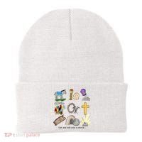 Let Me Tell You A Story He Is Risen Jesus Easter Christian  Beanie thumb 0