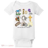 Let Me Tell You A Story He Is Risen Jesus Easter Christian  Baby Bodysuit thumb 0
