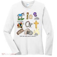 Let Me Tell You A Story He Is Risen Jesus Easter Christian  Women's Long Sleeve Shirt thumb 0