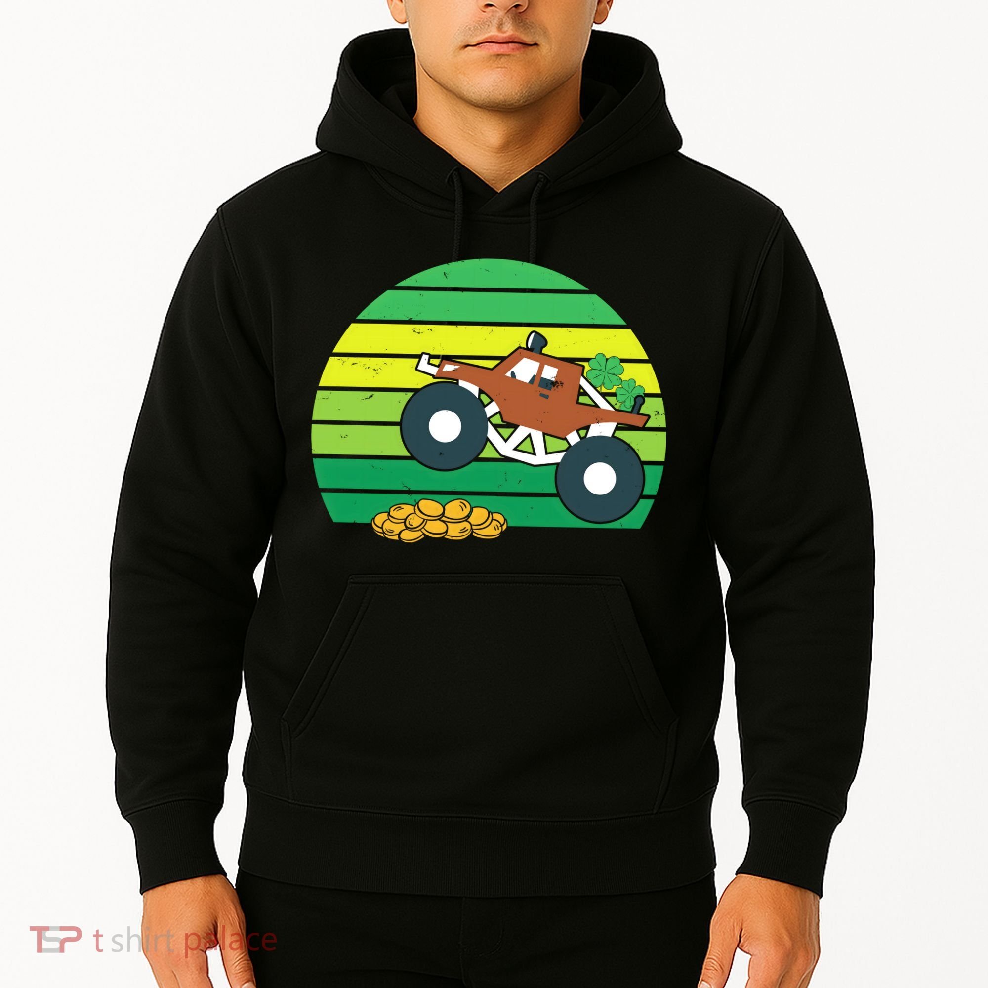 Lucky Monster Truck St Patrick's Day Hoodie