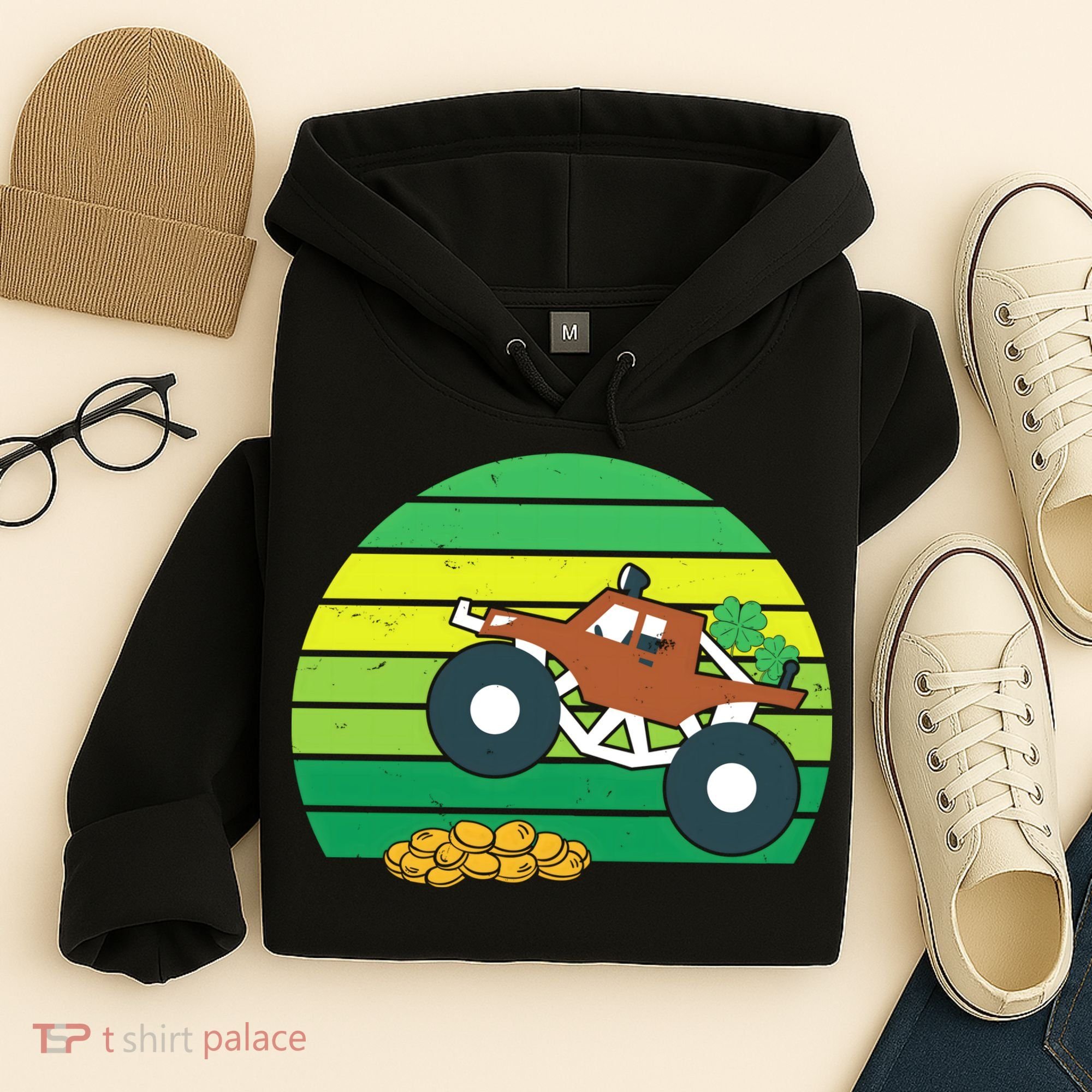 Lucky Monster Truck St Patrick's Day Hoodie
