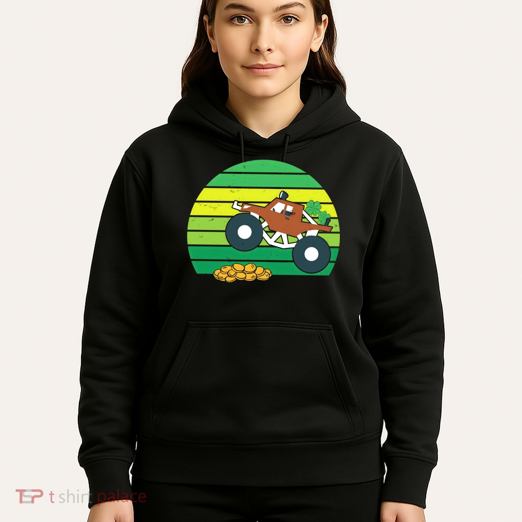 Lucky Monster Truck St Patrick's Day Hoodie