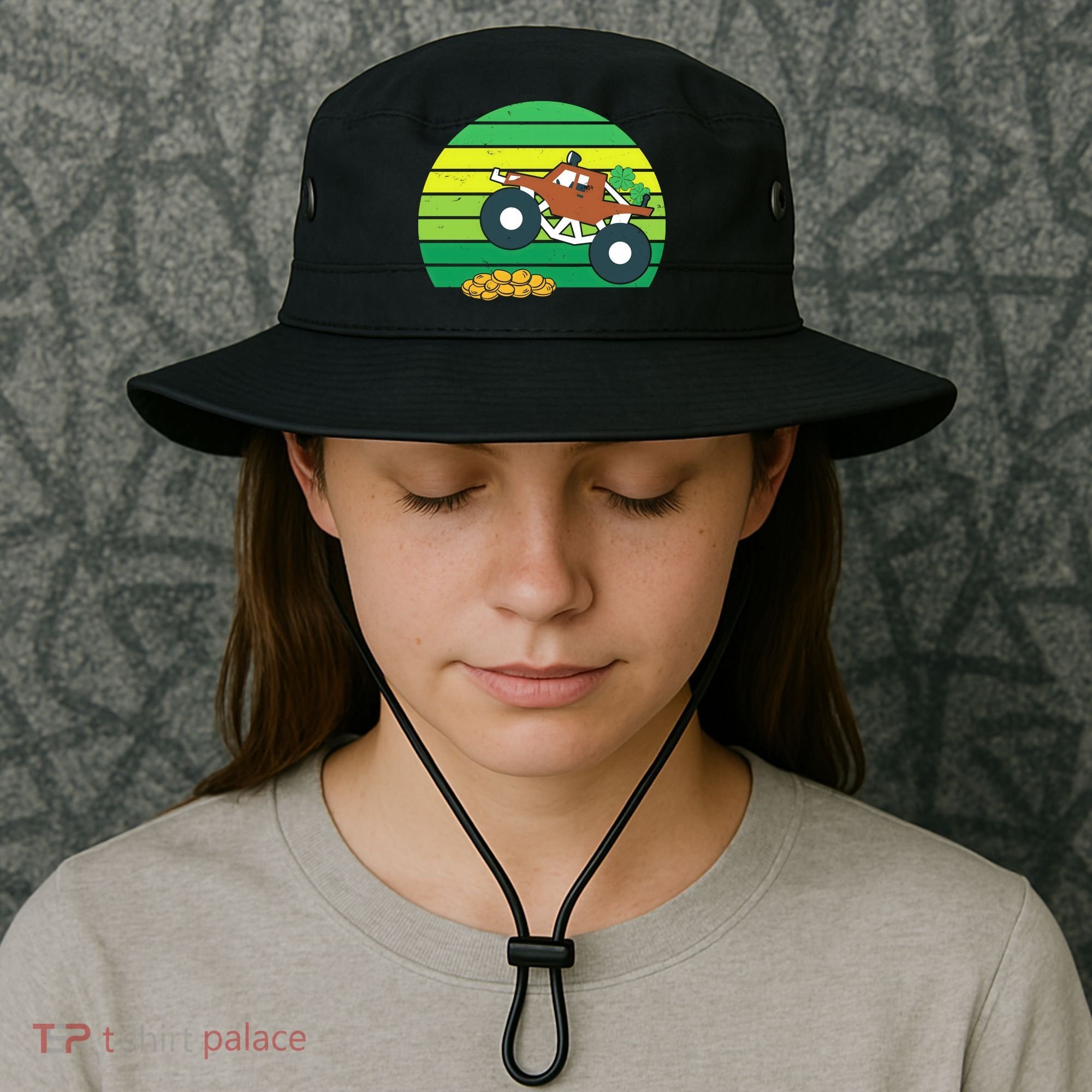 Lucky Monster Truck St Patrick's Day Bucket Hat