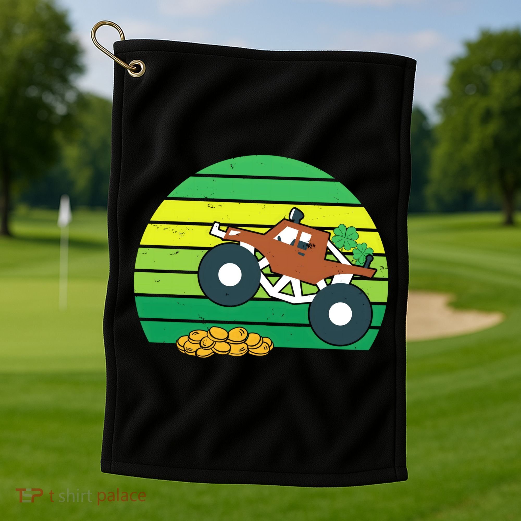 Lucky Monster Truck St Patrick's Day Golf Towel