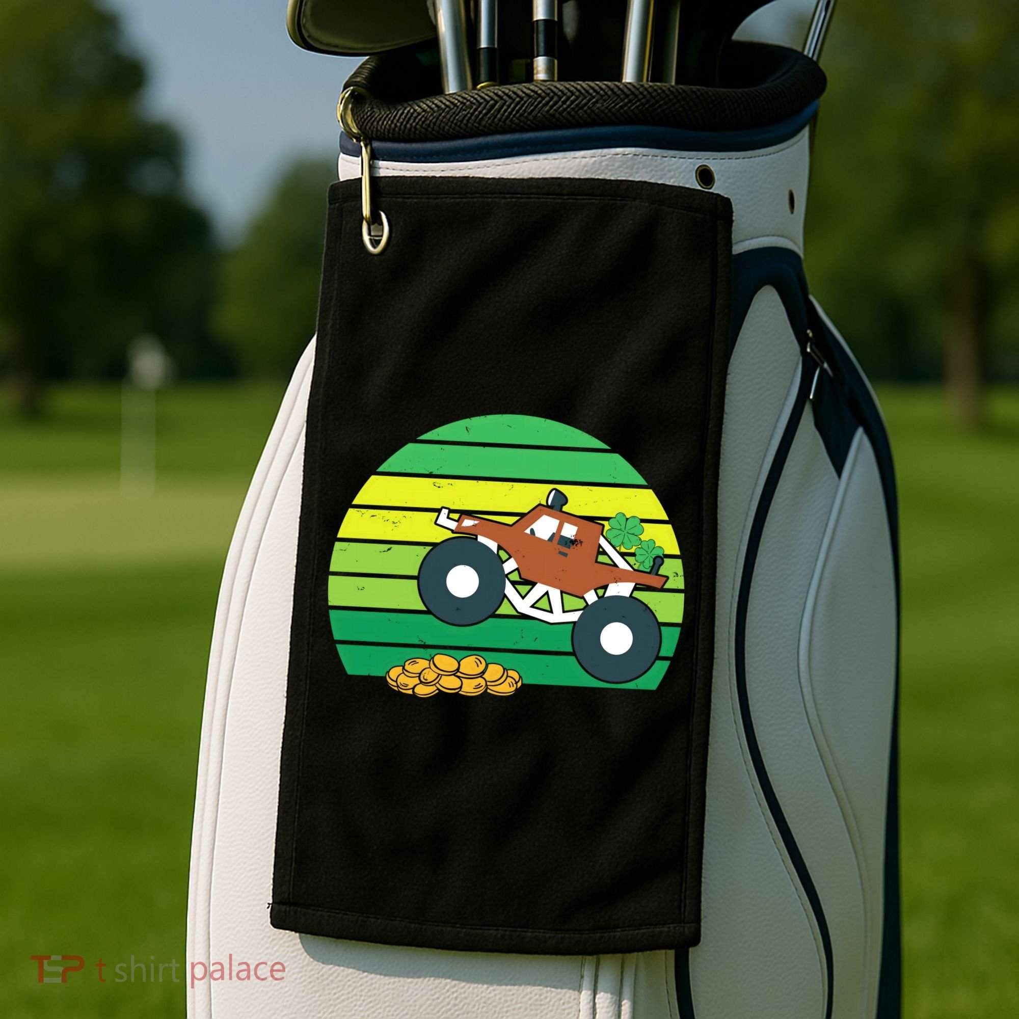 Lucky Monster Truck St Patrick's Day Golf Towel