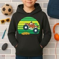 Lucky Monster Truck St Patrick's Day Kids Hoodie thumb 2