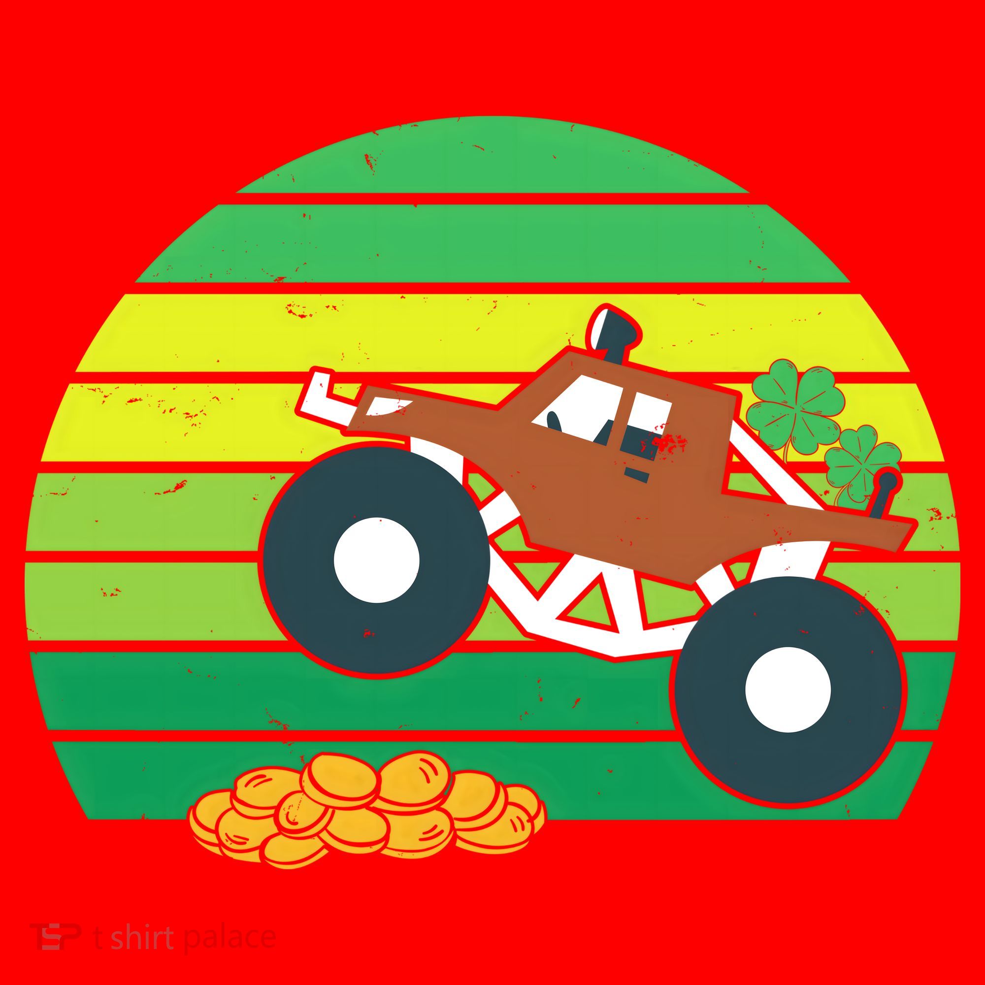 Lucky Monster Truck St Patrick's Day Santa Hat