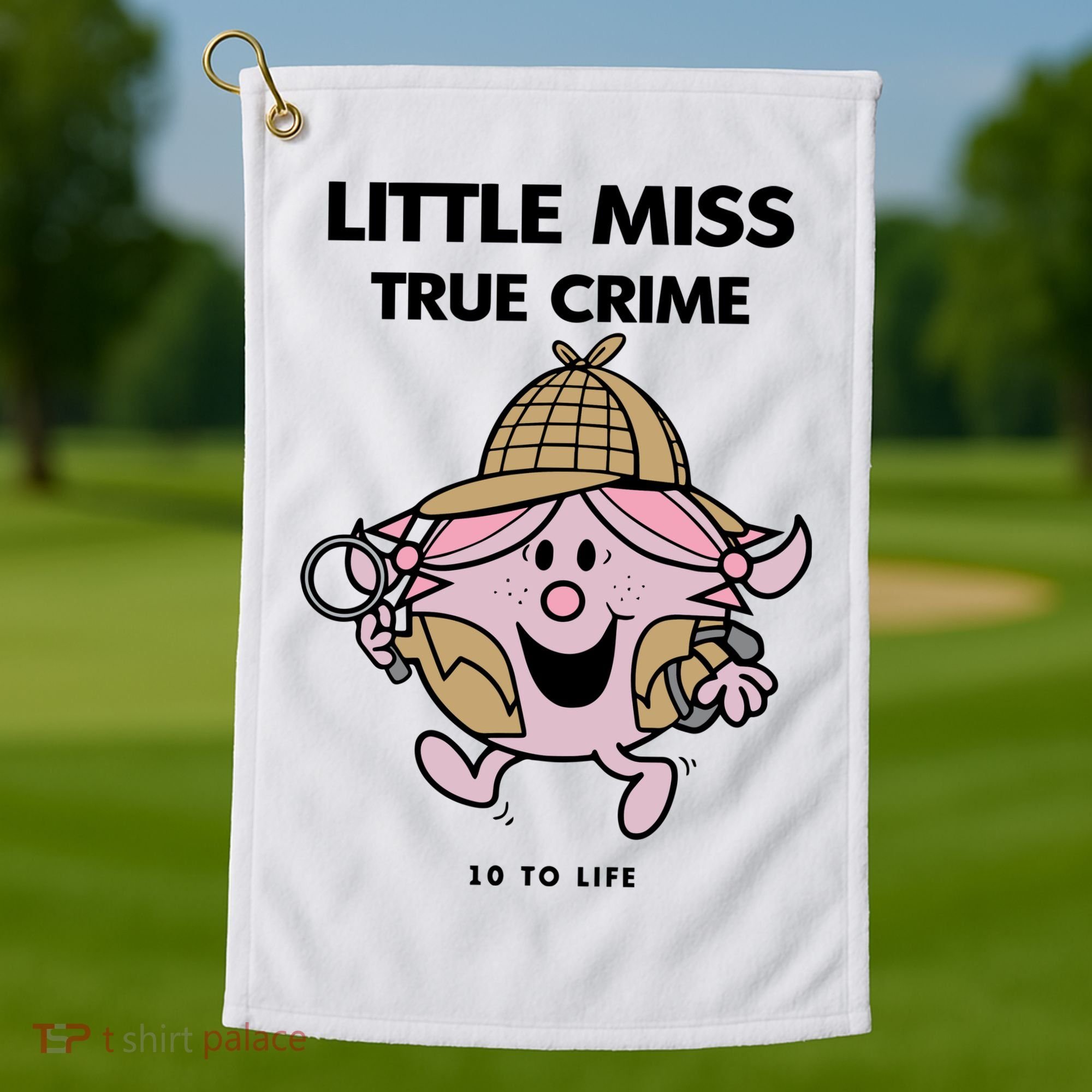 Little Miss True Crime Pigment Golf Towel