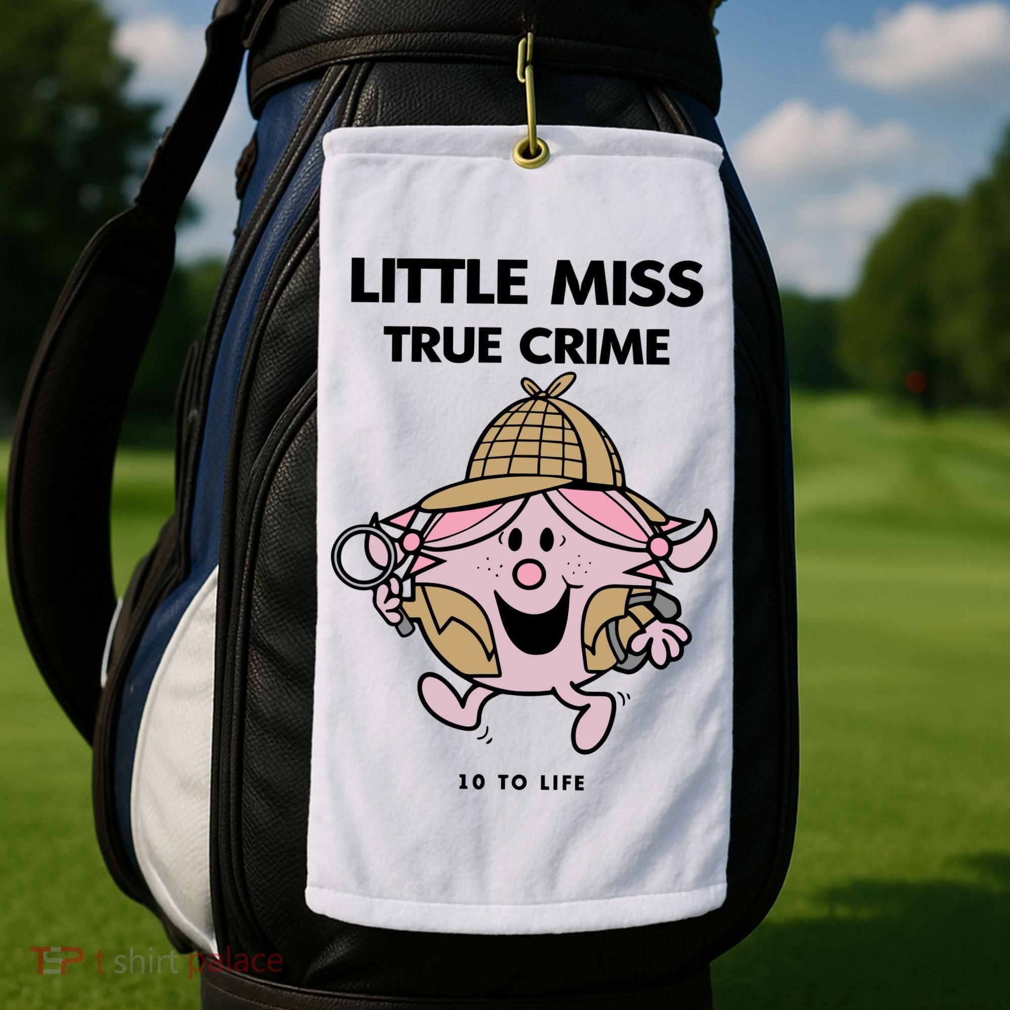 Little Miss True Crime Pigment Golf Towel