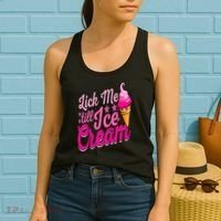 Lick Me Till Ice Cream Funny Ice Cream Lover Adult Humor Women's Tank Top thumb 2