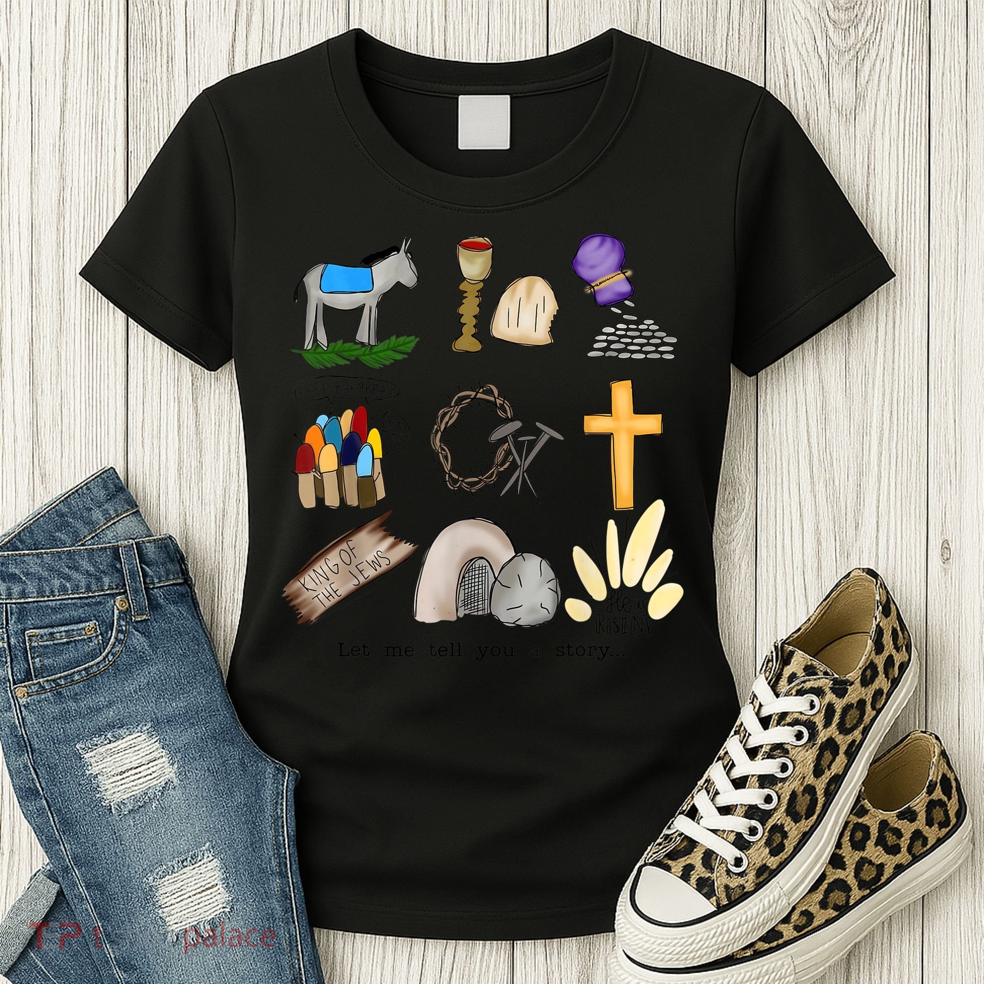 Let Me Tell You A Story Jesus Religious Christian Easter Women's T-Shirt