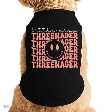 Little Miss Threenager 3rd birthday Boho Cute Doggie Tank