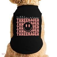 Little Miss Threenager 3rd birthday Boho Cute Doggie Tank thumb 0