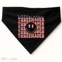 Little Miss Threenager 3rd birthday Boho Cute USA-Made Doggie Bandana thumb 0