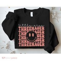 Little Miss Threenager 3rd birthday Boho Cute Sweatshirt thumb 2