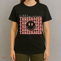 Little Miss Threenager 3rd birthday Boho Cute T-Shirt thumb 4