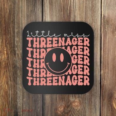 Little Miss Threenager 3rd birthday Boho Cute Coaster