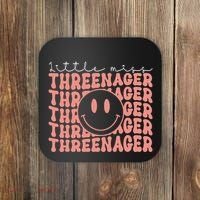Little Miss Threenager 3rd birthday Boho Cute Coaster thumb 0