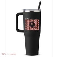 Little Miss Threenager 3rd birthday Boho Cute 40oz Vacuum Insulated Stainless Steel Travel Tumbler thumb 2