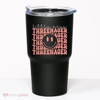 Little Miss Threenager 3rd birthday Boho Cute Tumbler thumb 0