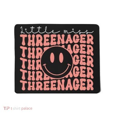 Little Miss Threenager 3rd birthday Boho Cute Mousepad