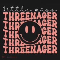 Little Miss Threenager 3rd birthday Boho Cute Cooling Performance Long Sleeve Crew thumb 2