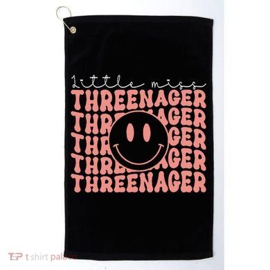 Little Miss Threenager 3rd birthday Boho Cute Golf Towel