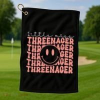 Little Miss Threenager 3rd birthday Boho Cute Golf Towel thumb 1