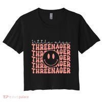 Little Miss Threenager 3rd birthday Boho Cute Women's Crop Top Tee thumb 0