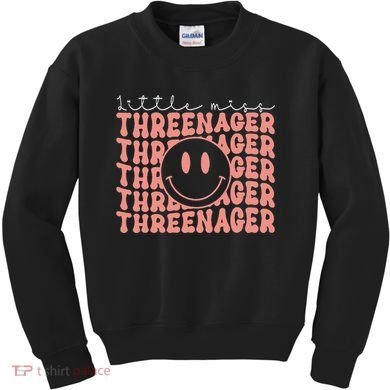 Little Miss Threenager 3rd birthday Boho Cute Kids Sweatshirt