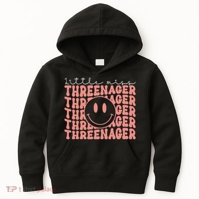 Little Miss Threenager 3rd birthday Boho Cute Kids Hoodie