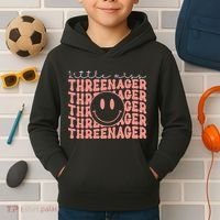 Little Miss Threenager 3rd birthday Boho Cute Kids Hoodie thumb 2