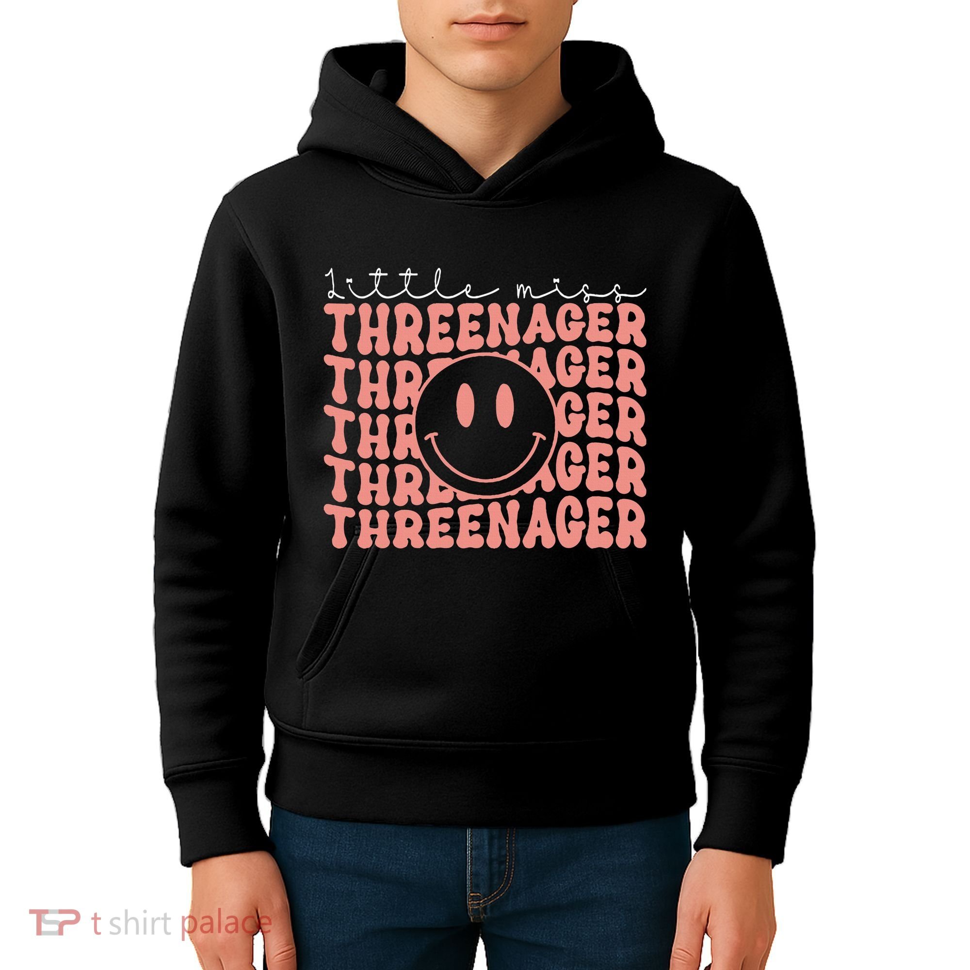 Little Miss Threenager 3rd birthday Boho Cute Kids Hoodie