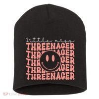 Little Miss Threenager 3rd birthday Boho Cute Short Acrylic Beanie thumb 0