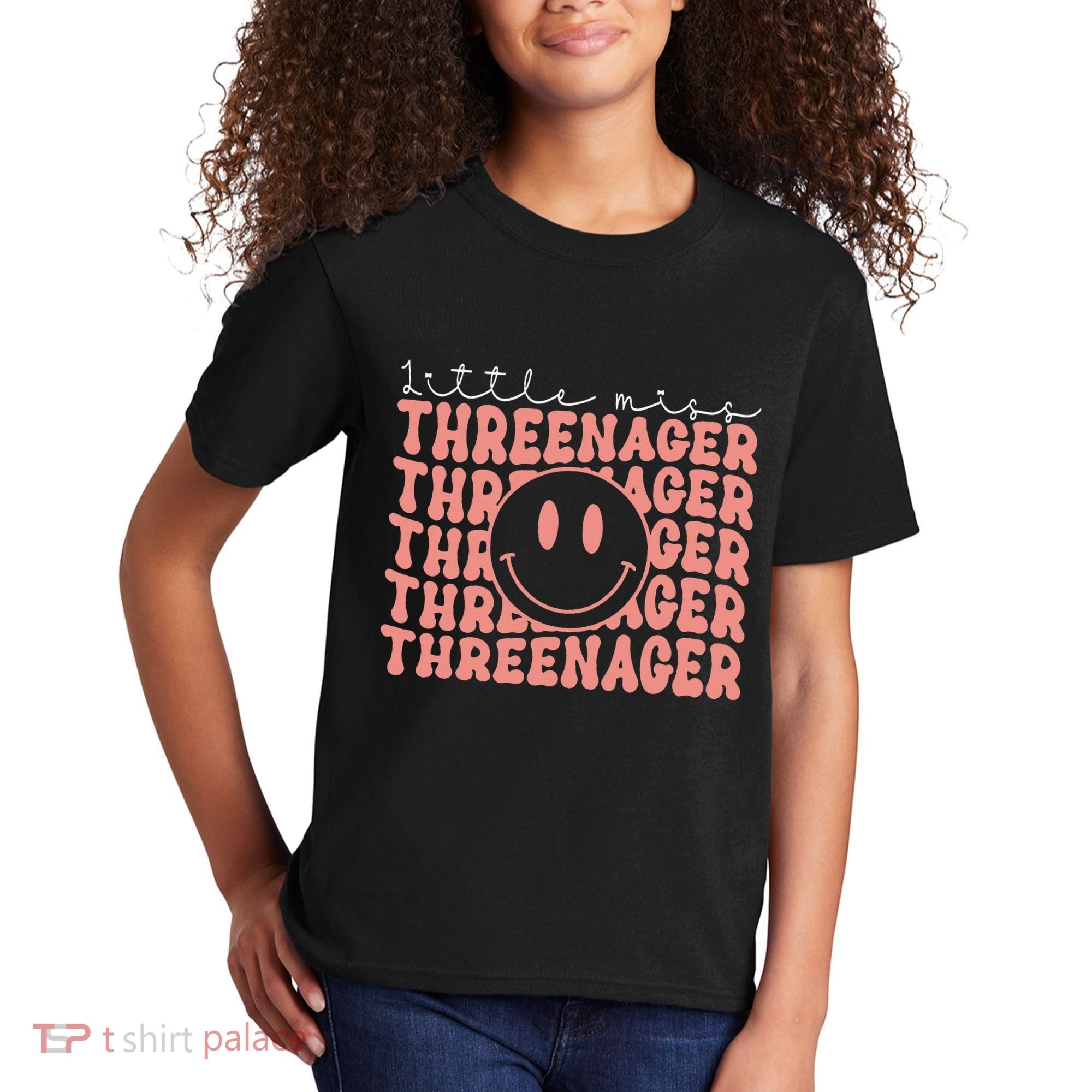 Little Miss Threenager 3rd birthday Boho Cute Kids T-Shirt