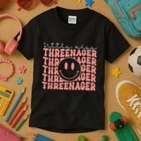 Little Miss Threenager 3rd birthday Boho Cute Kids T-Shirt thumb 3