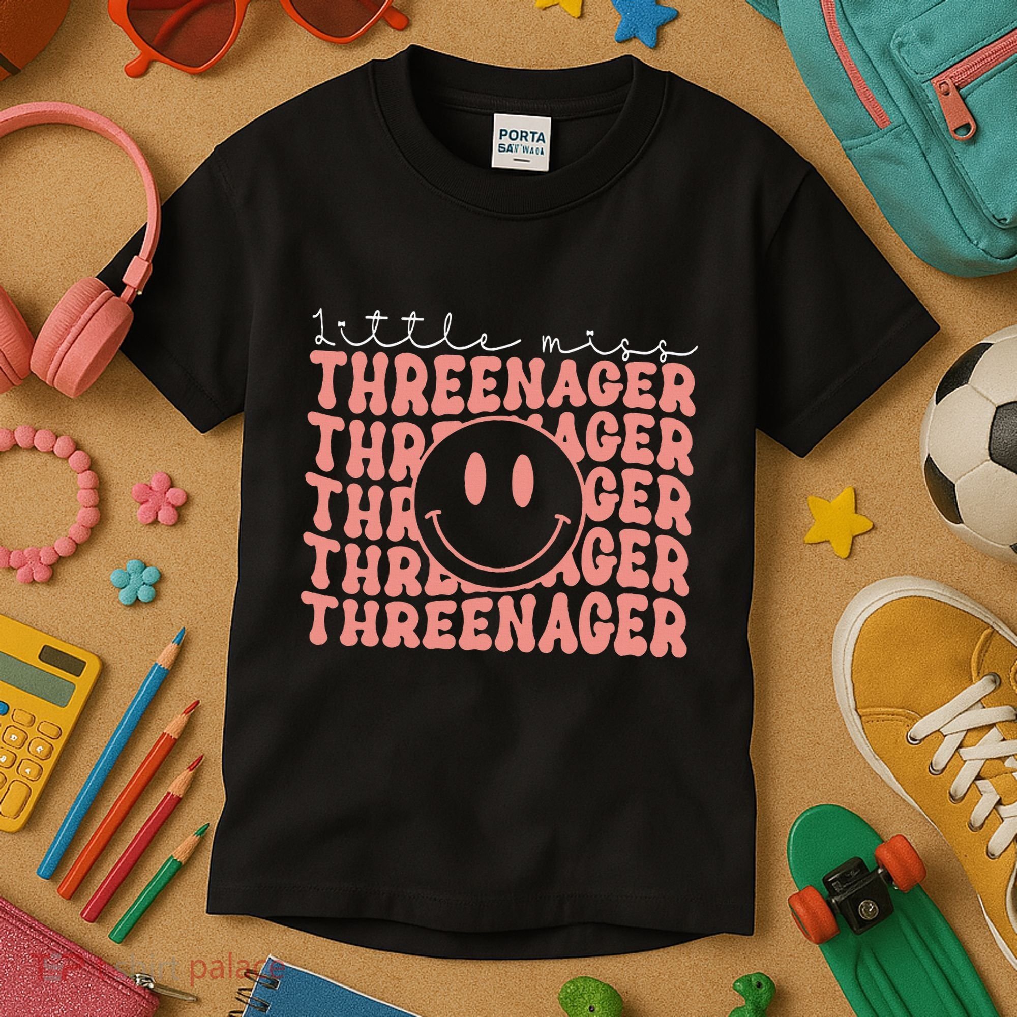 Little Miss Threenager 3rd birthday Boho Cute Kids T-Shirt