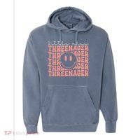 Little Miss Threenager 3rd birthday Boho Cute Comfort Colors Garment-Dyed Hooded Sweatshirt thumb 0