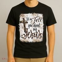 Let Me Tell You About My Jesus Leopard Bleached Bible T-Shirt thumb 3