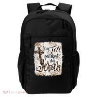 Let Me Tell You About My Jesus Leopard Bleached Bible Backpack thumb 0