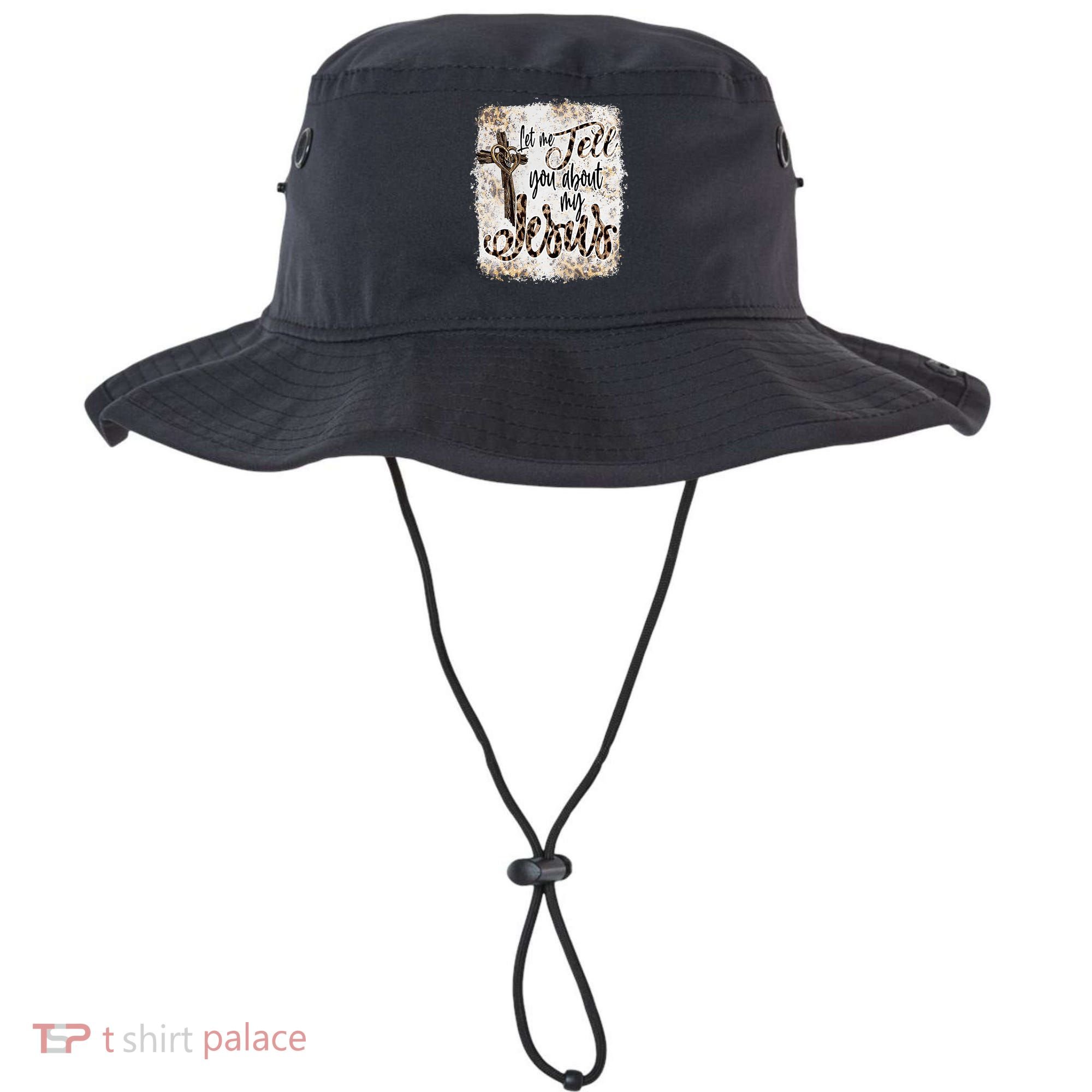 Let Me Tell You About My Jesus Leopard Bleached Bible Bucket Hat