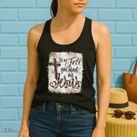 Let Me Tell You About My Jesus Leopard Bleached Bible Women's Tank Top thumb 2